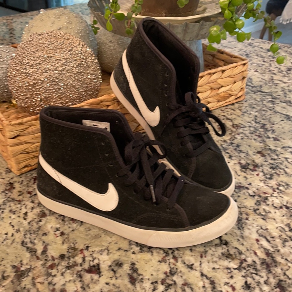 Nike black suede high tops